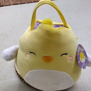 Squishmallows Ivanna Chick Easter Basket Plush Yellow Bag with Tag